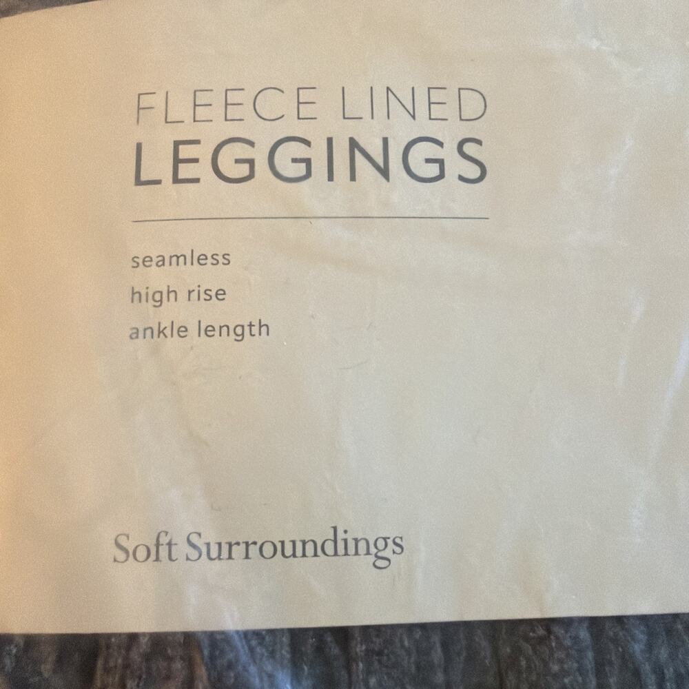 Soft Surroundings Gray Sweater Knit Fleece Leggings 3X High Rise NWT - Picture 3 of 7